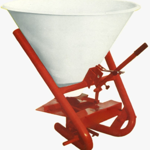 Tractor mounted fertilizer broadcaster for smooth fertilizer spreading