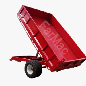 Tractor attached hydraulic tipping trolley for agricultural transport and unloading operations