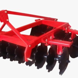 Tractor mounted disc harrow for soil tillage and agricultural land preparation